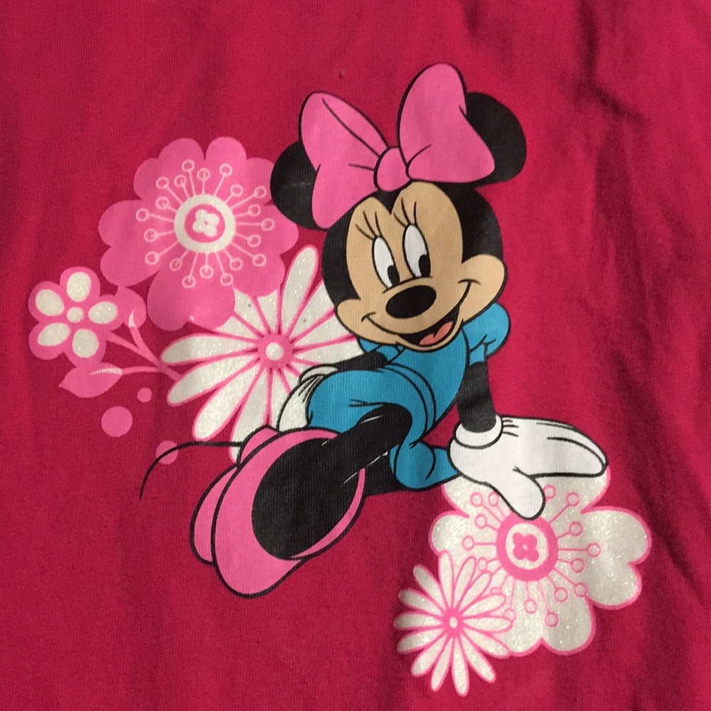Minnie Mouse dress Girls size 10 - 12 Hot pink sundress Disney EUC